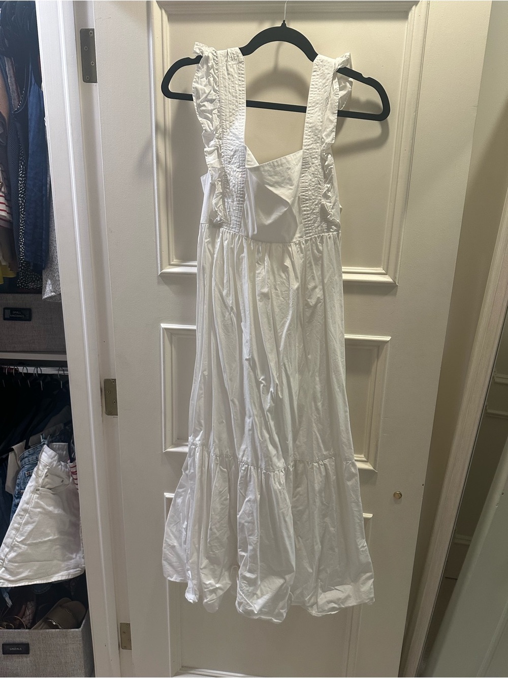 White Ruffle-Strap Midi Dress - Women